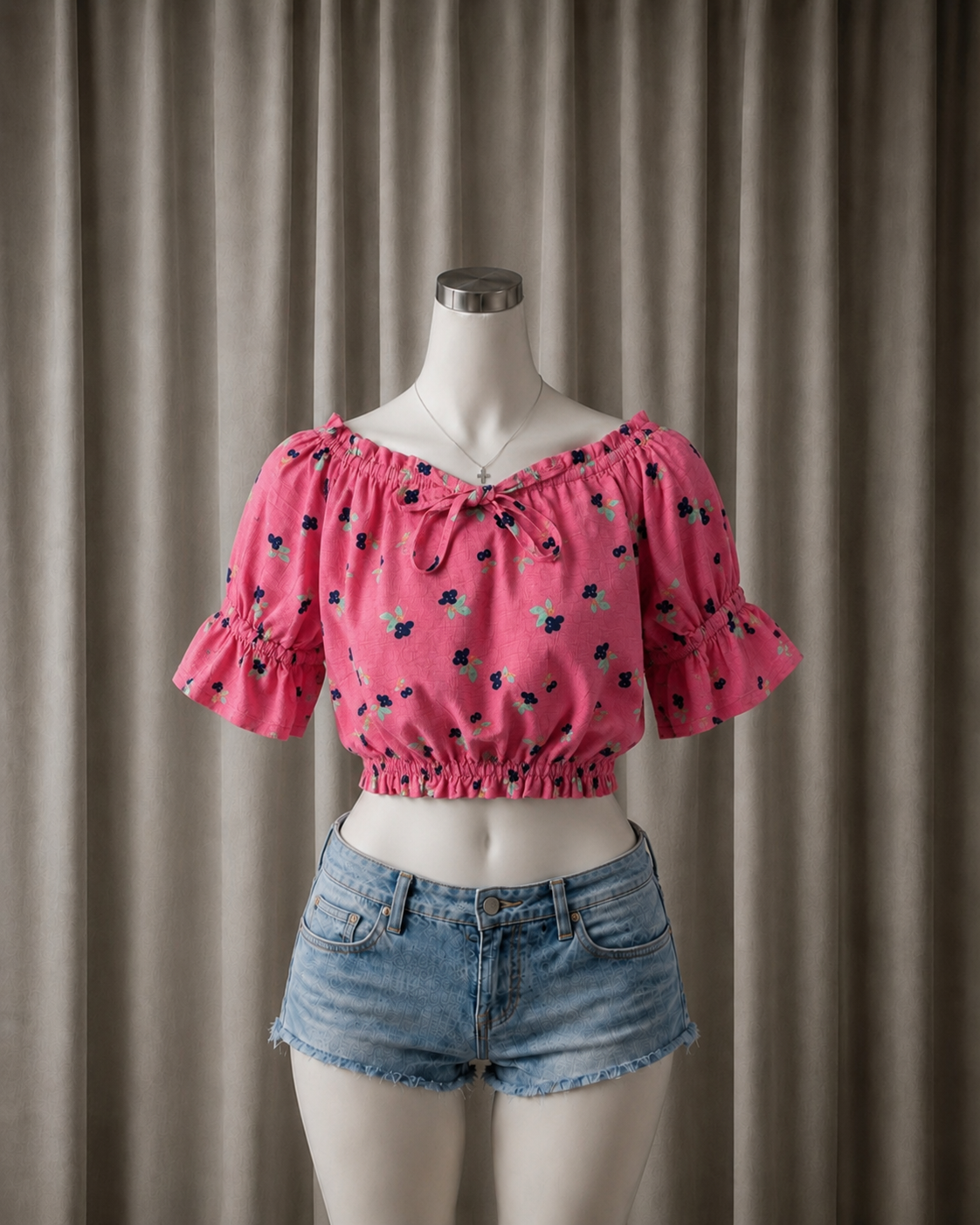 Floral Off-Shoulder Crop Top