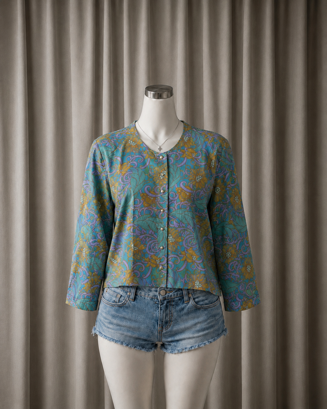 Floral Print Button-Front Top