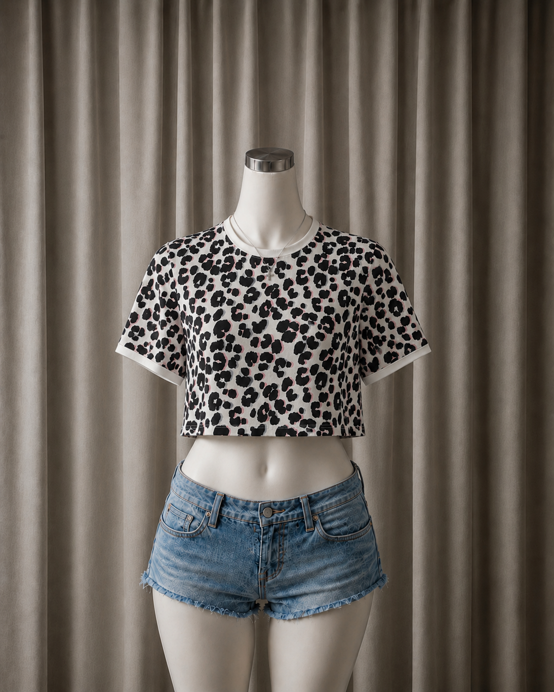 Leopard Print Crop Tee