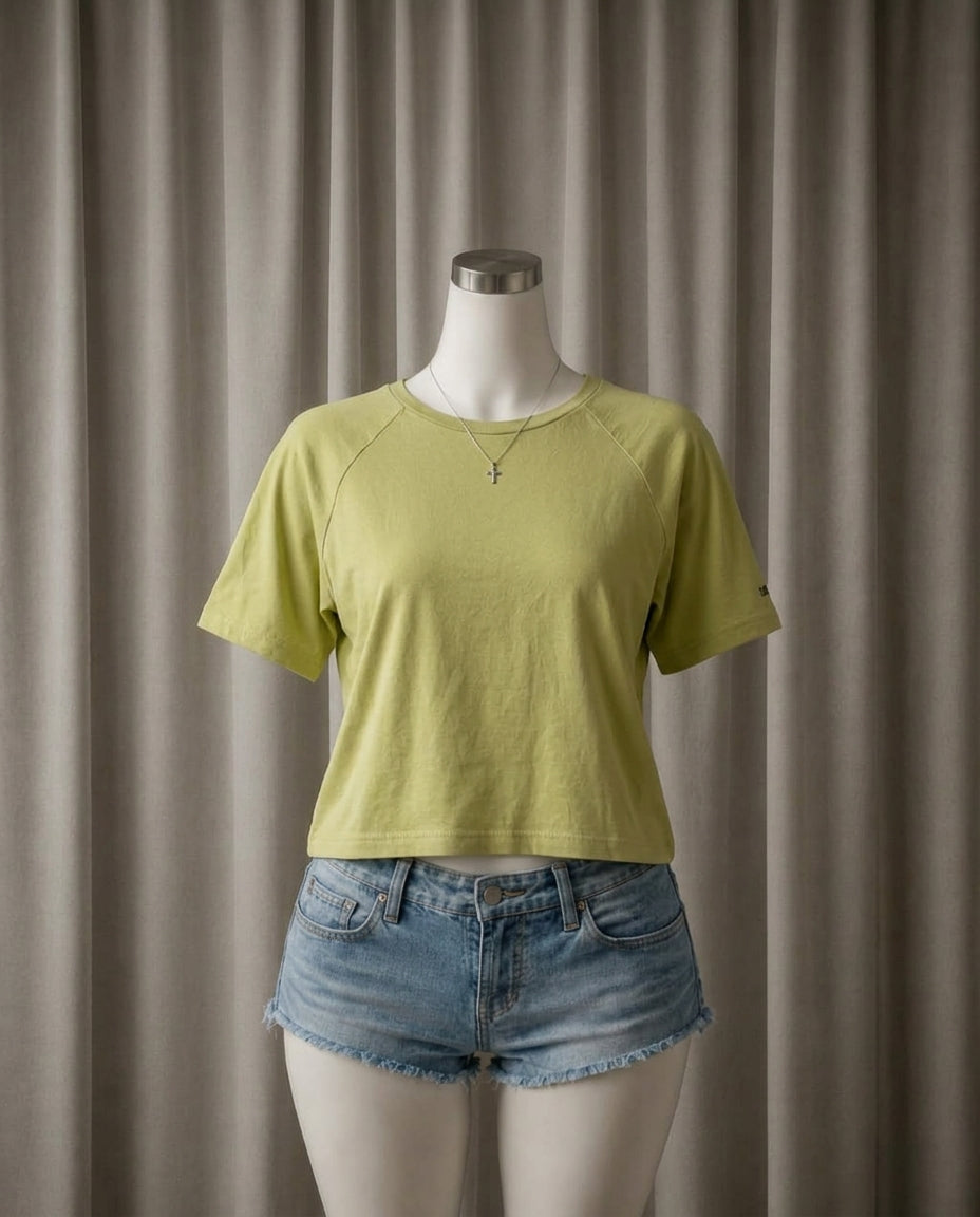 Solid Short Sleeve Crop Top