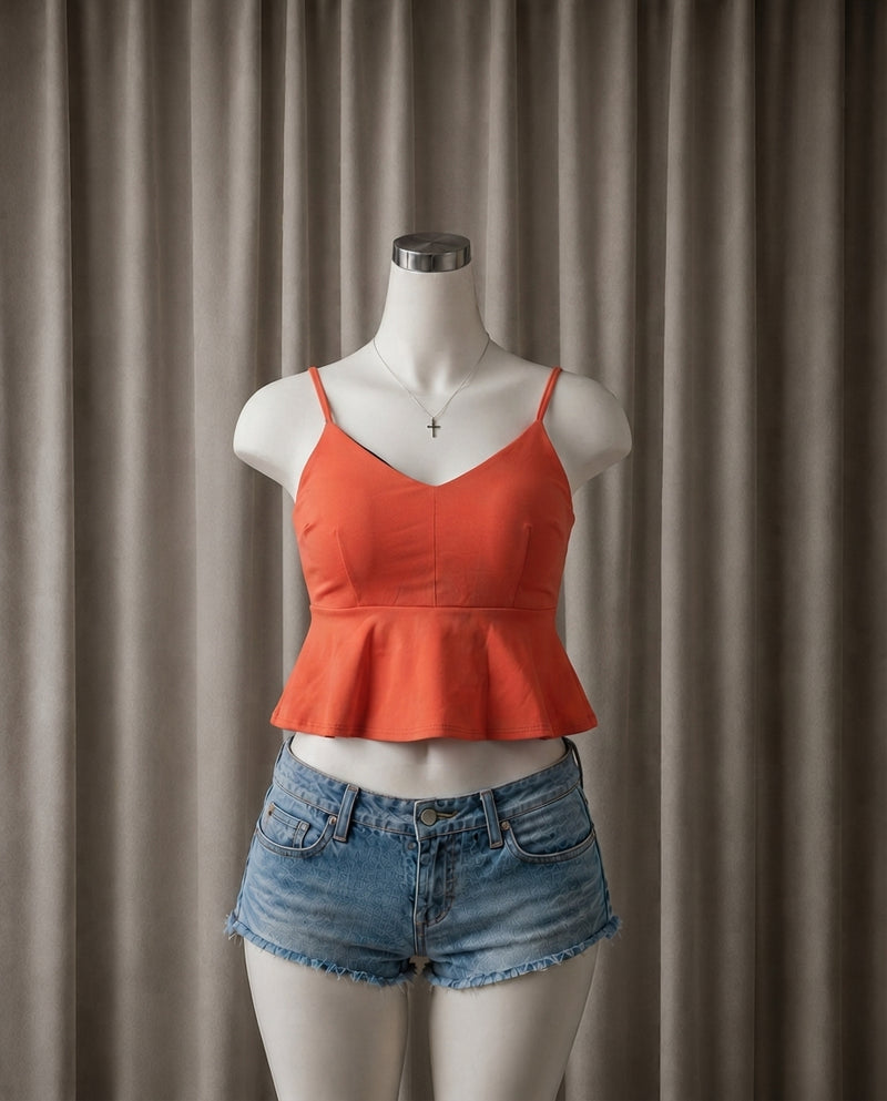 Orange Peplum Cami