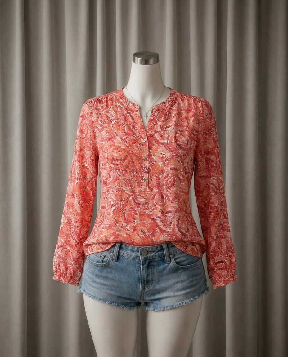 Printed Long Sleeve Blouse