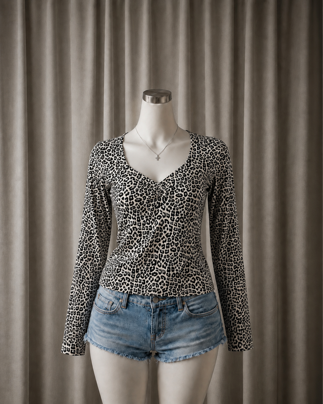 Leopard Print Long Sleeve Top