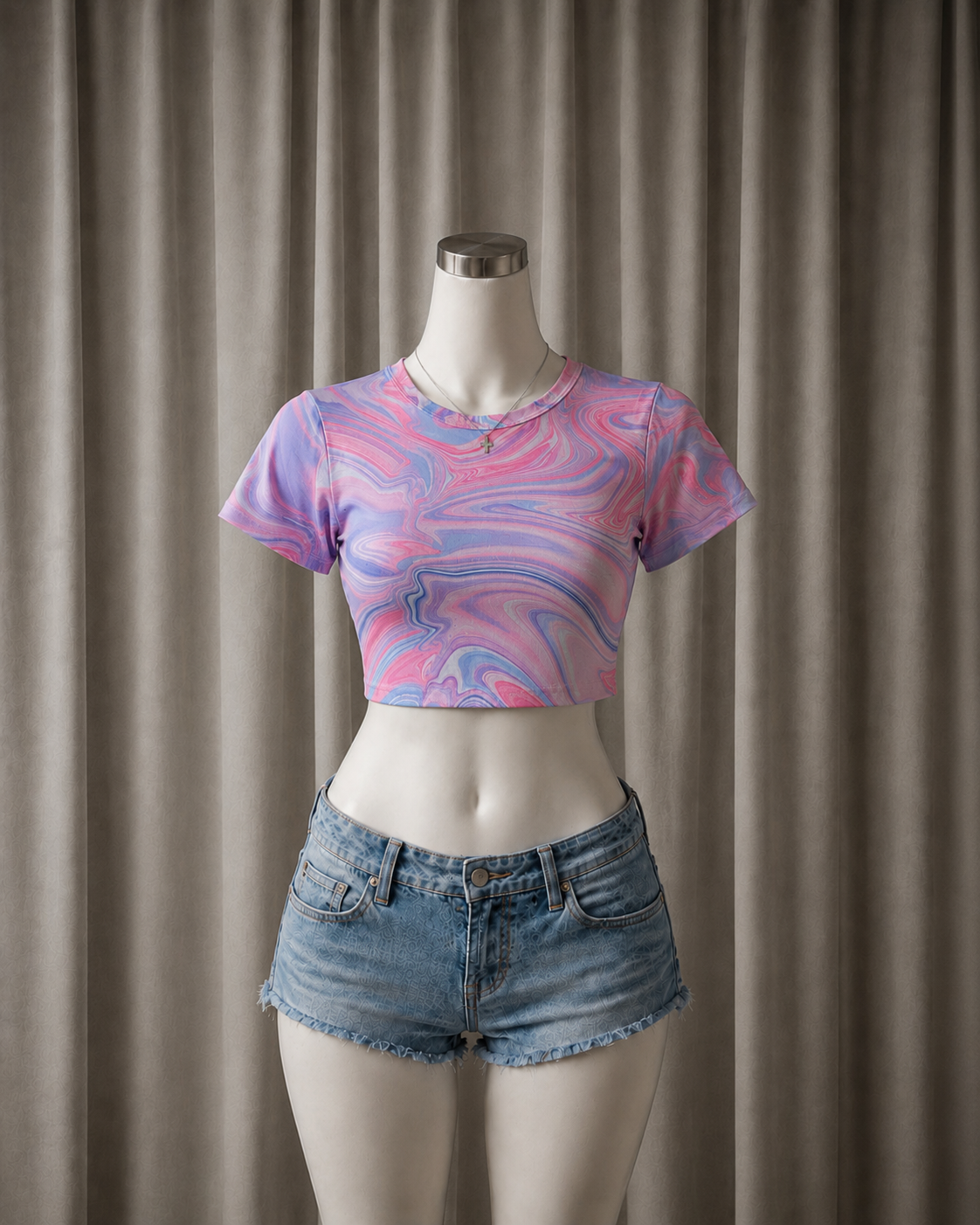 Swirl Print Crop Top