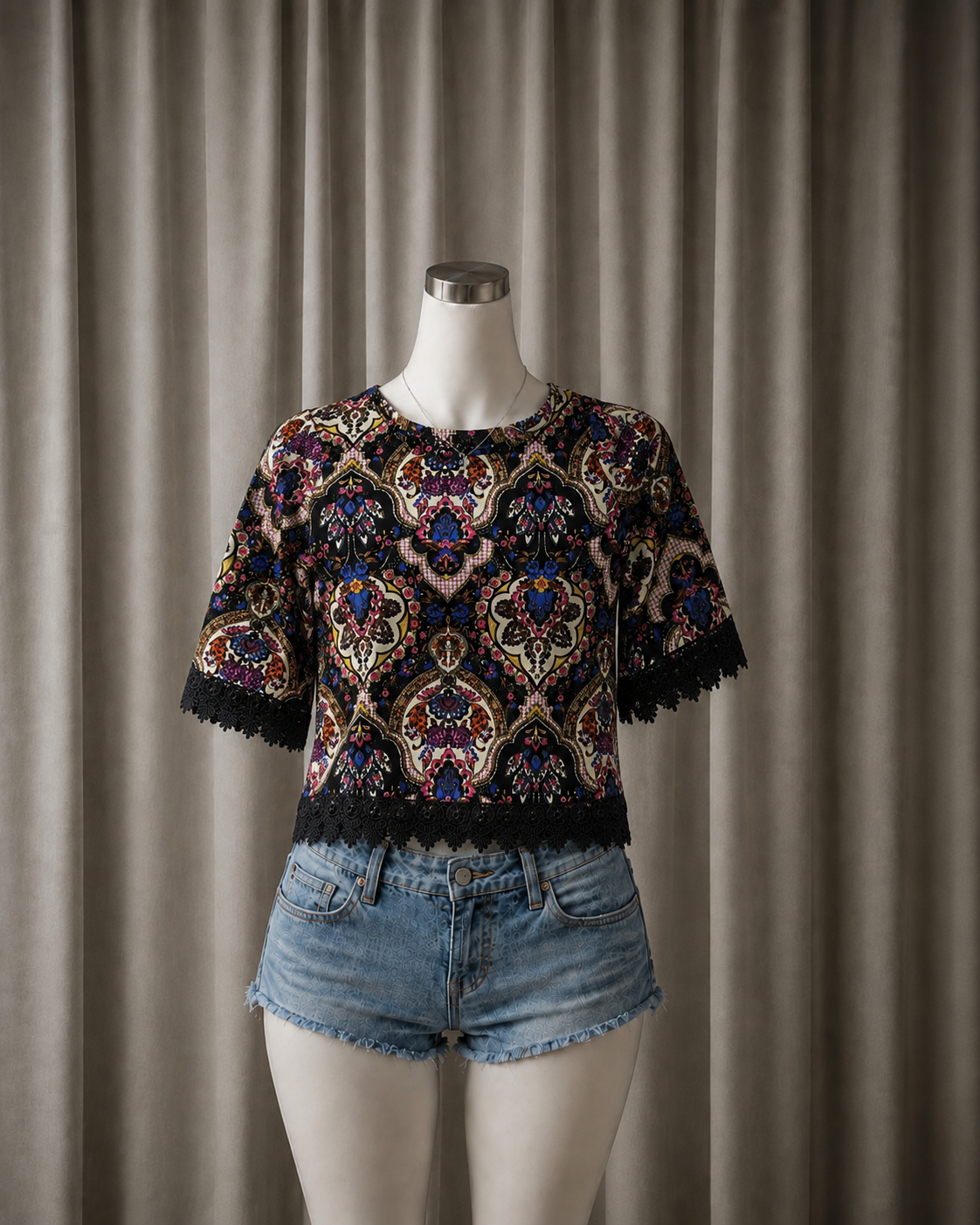 Boho Print Short-Sleeve Shirt