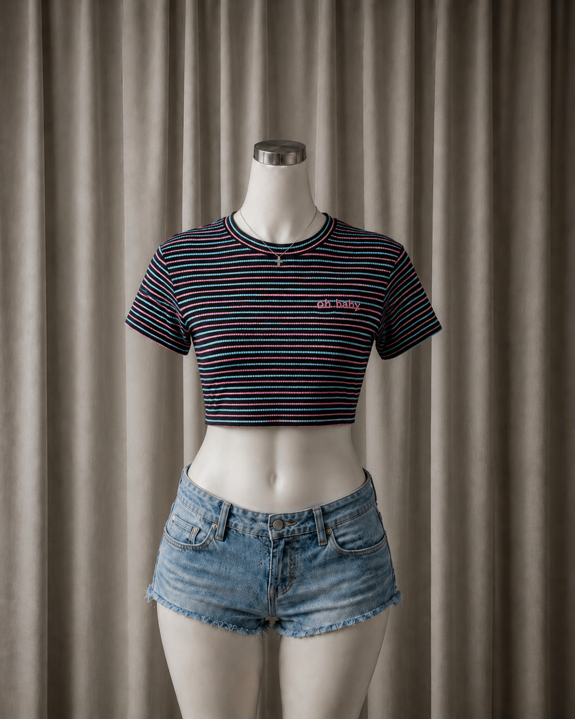 Striped Crop Tee