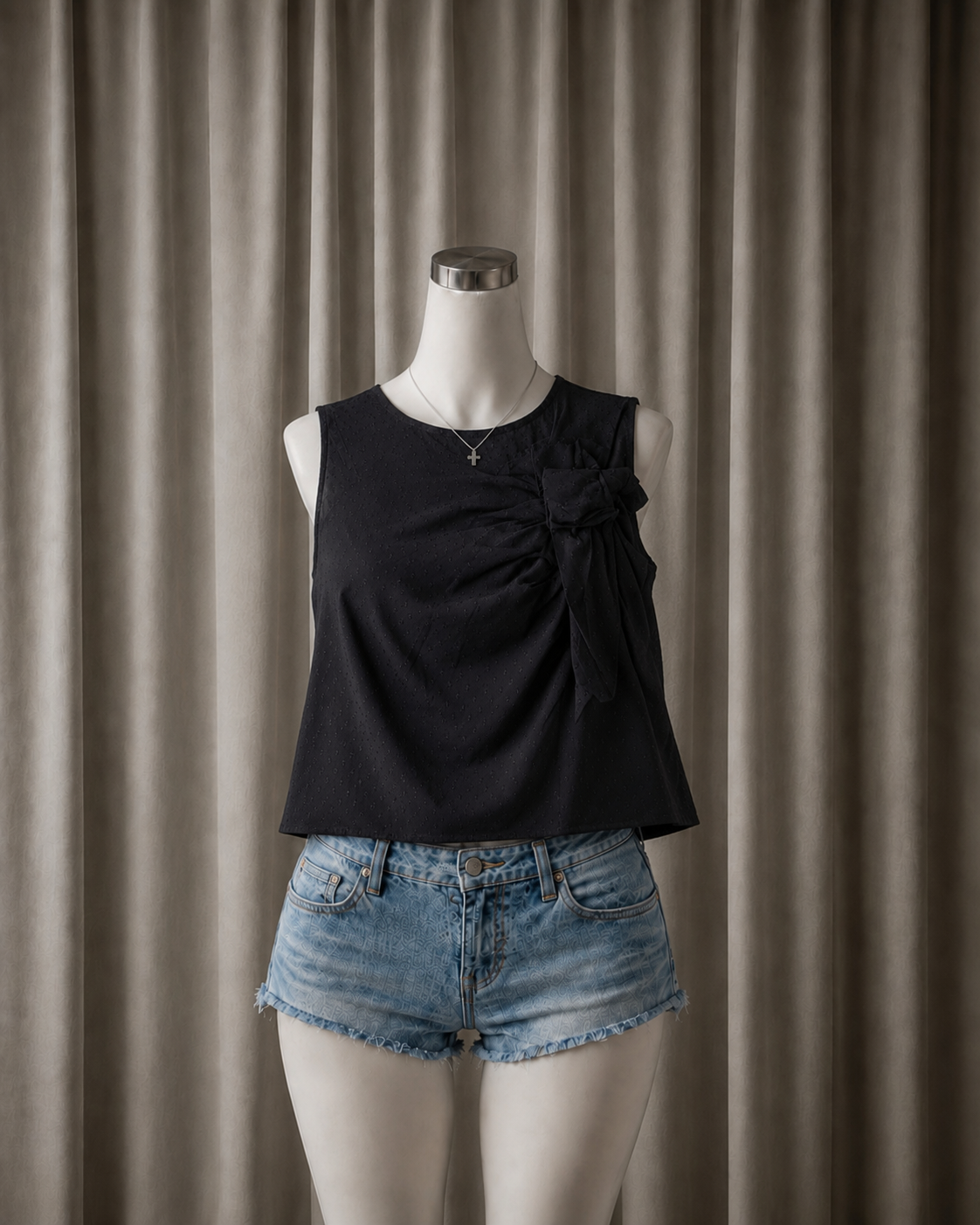 Bow-Accent Sleeveless Top