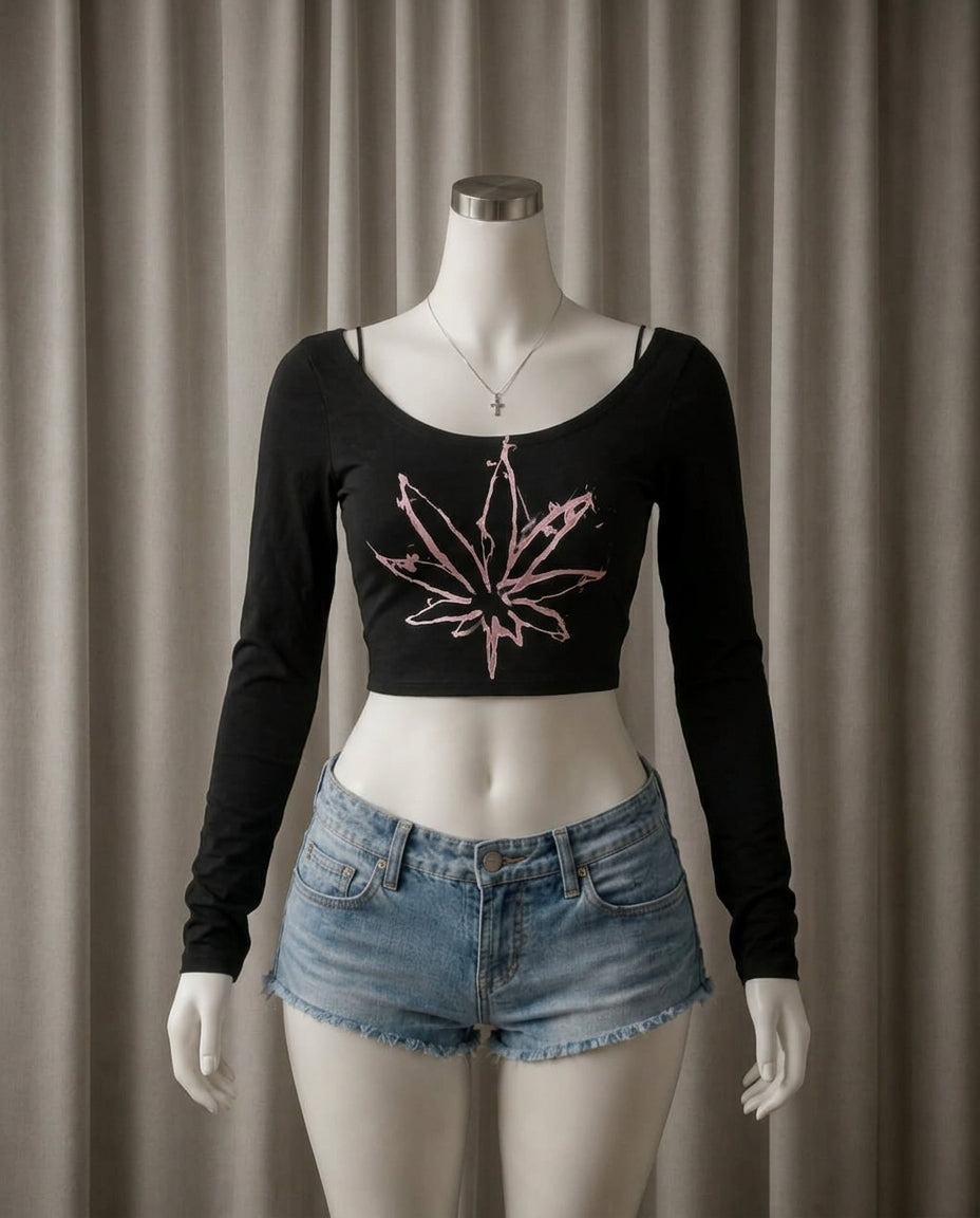 Graphic Print Crop Top