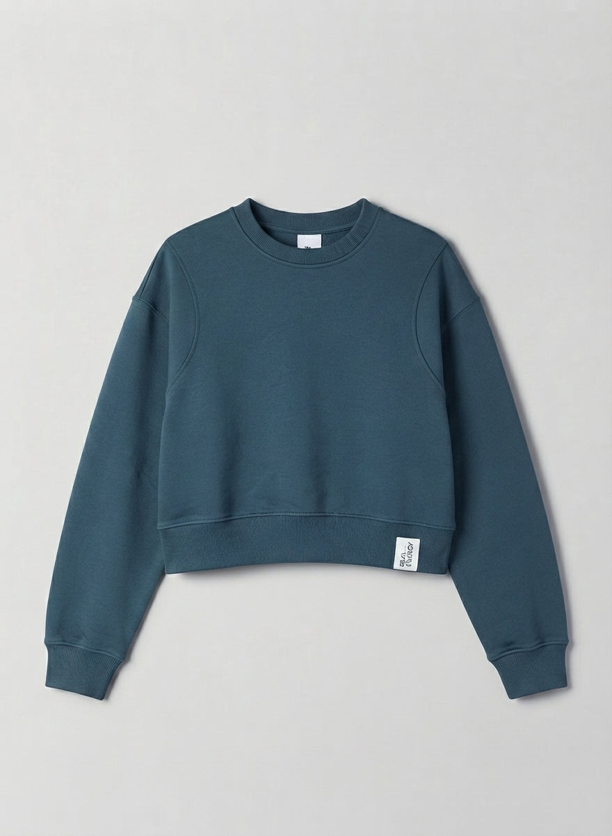 Real Energy Grey Cropped Sweatshirt