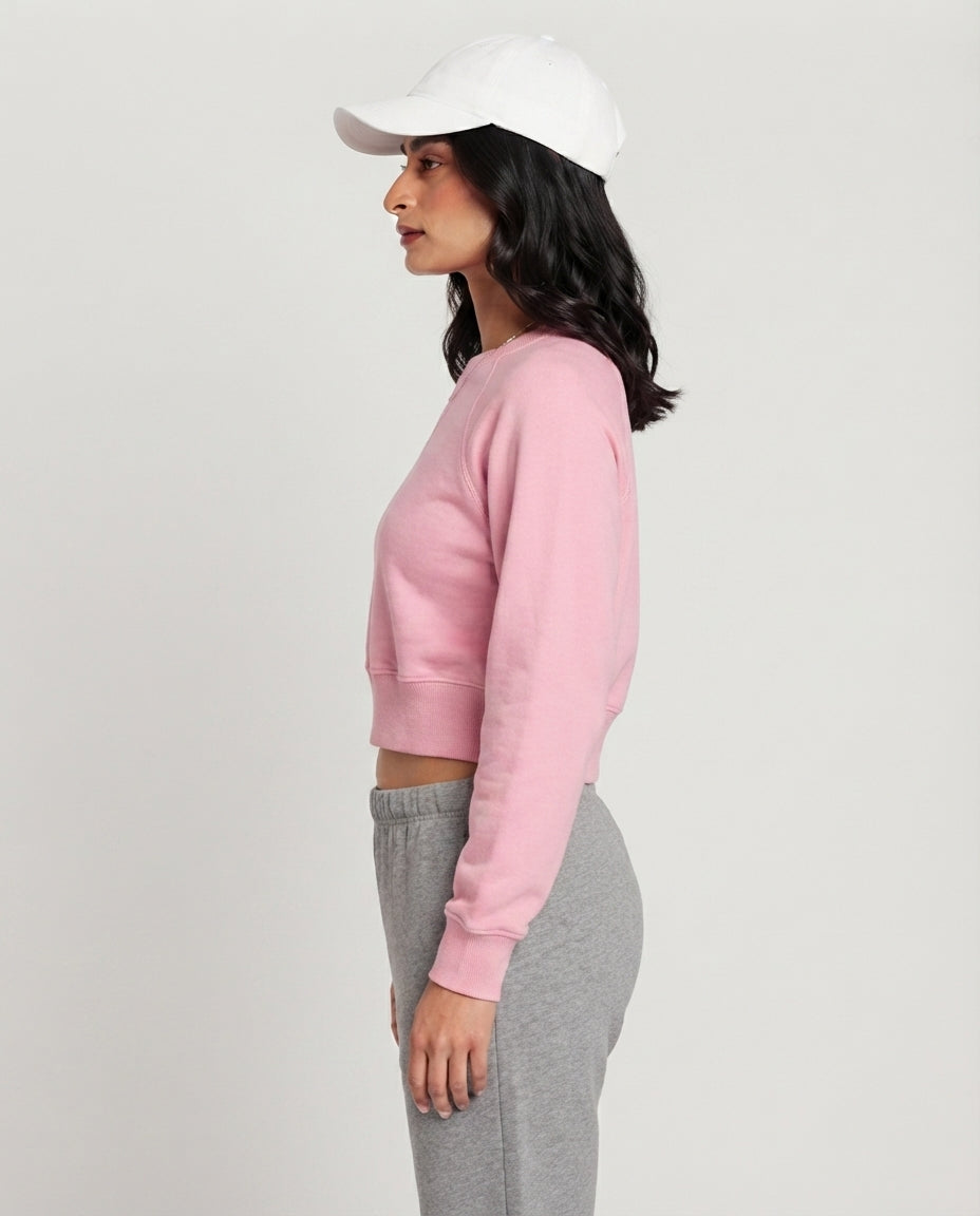 Minimalist Raglan Cropped Sweatshirt