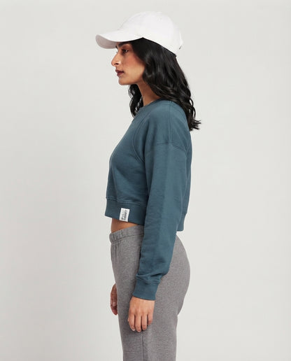 Real Energy Grey Cropped Sweatshirt