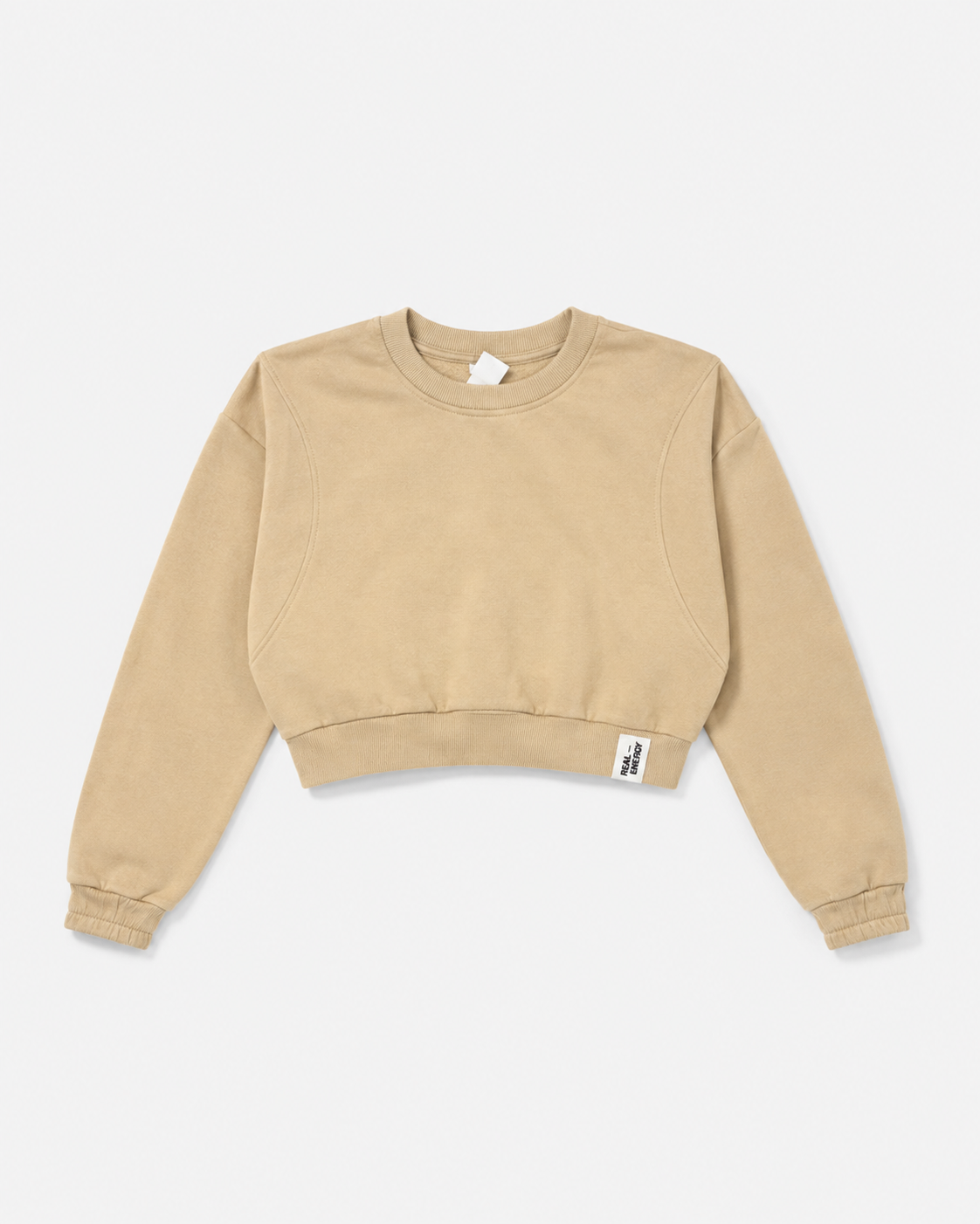 Real Energy Camel Cropped Sweatshirt
