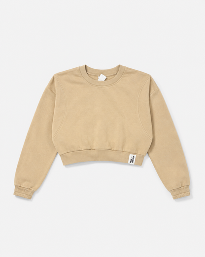 Real Energy Camel Cropped Sweatshirt
